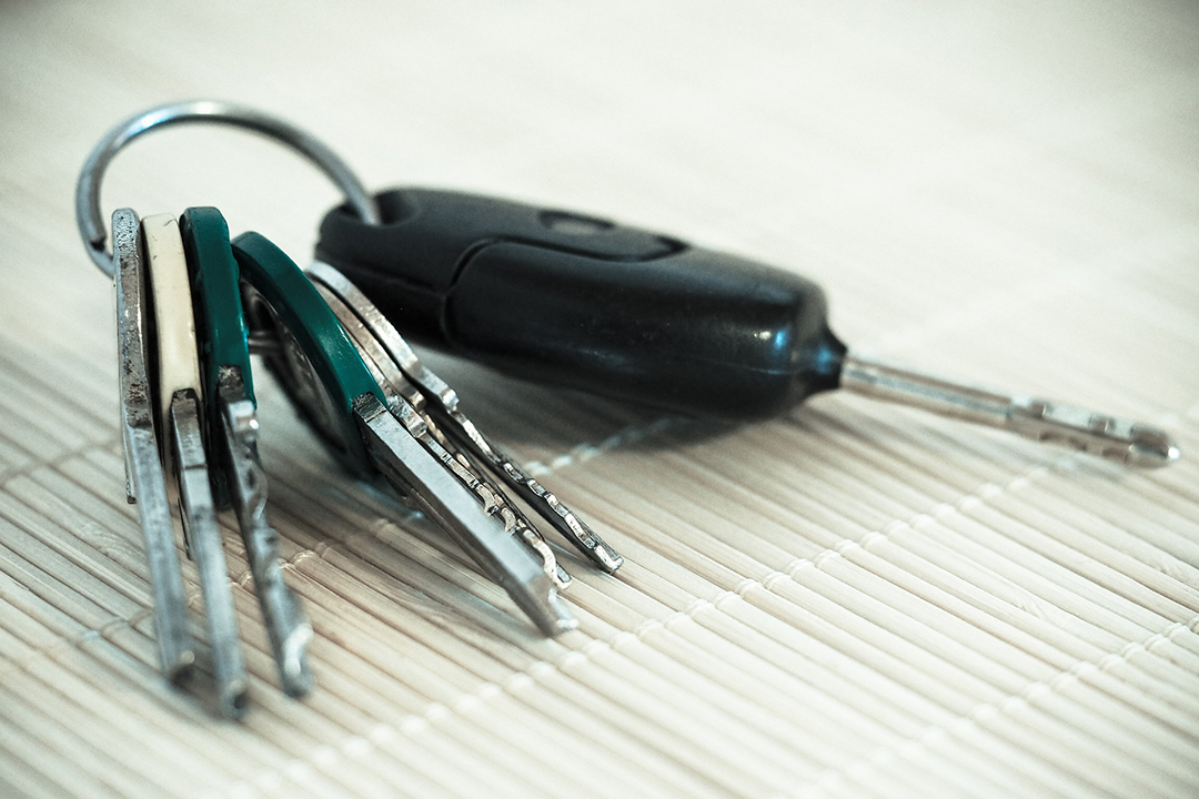 Car keys on table